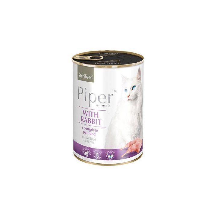 Dolina Noteci Piper Animals Sterilised with rabbit - wet cat food - 400g