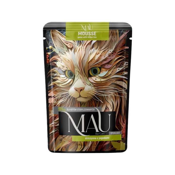 MAU Mousse Sterilised Venison with berries - wet cat food - 85g