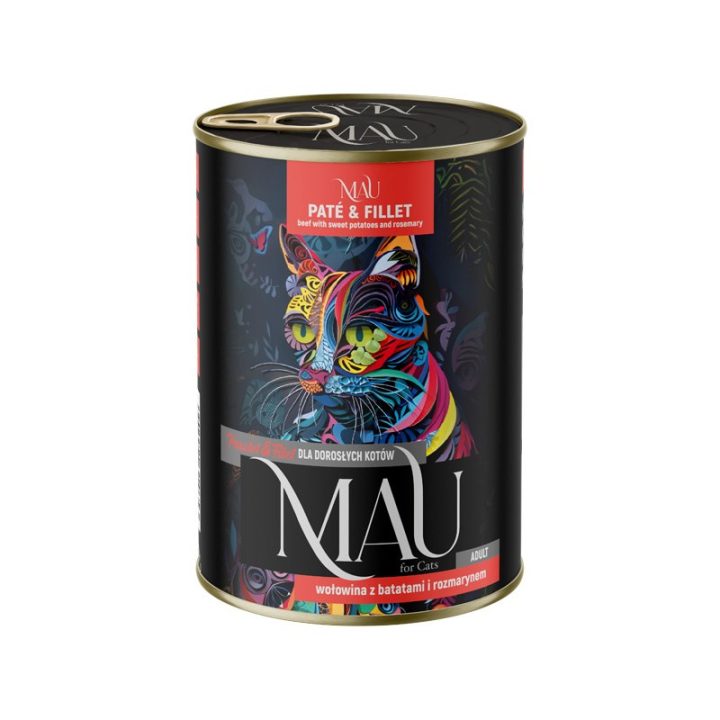 MAU Pate and Fillet Beef with sweet potatoes and rosemary - wet cat food - 400g