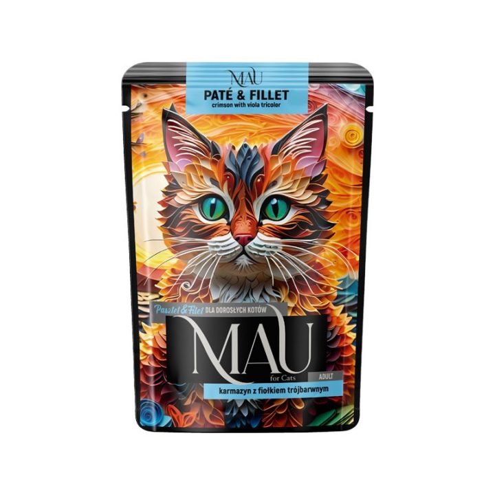 MAU Pate and Fillet Crimson with pansy - wet cat food - 85g