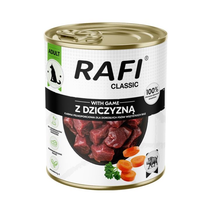 RAFI Classic with game - wet dog food - 800g