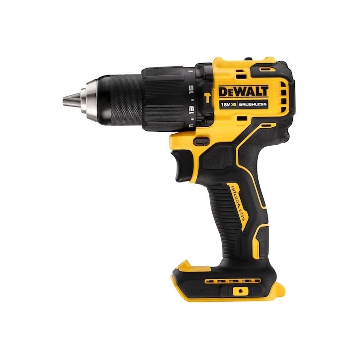 DeWALT DCD709N-XJ drill 1650 RPM Keyless 1.2 kg Black Yellow