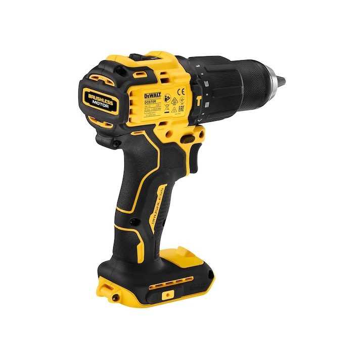 DeWALT DCD709N-XJ drill 1650 RPM Keyless 1.2 kg Black Yellow