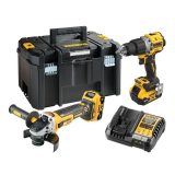 DeWalt DCK2026P2T-QW Combo set DCD805 + DCG405 18 V XR 2×5.0 Ah black yellow