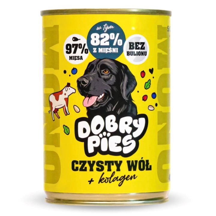 DOBRY PIES Mono Pure Ox + Collagen – wet dog food – 400g
