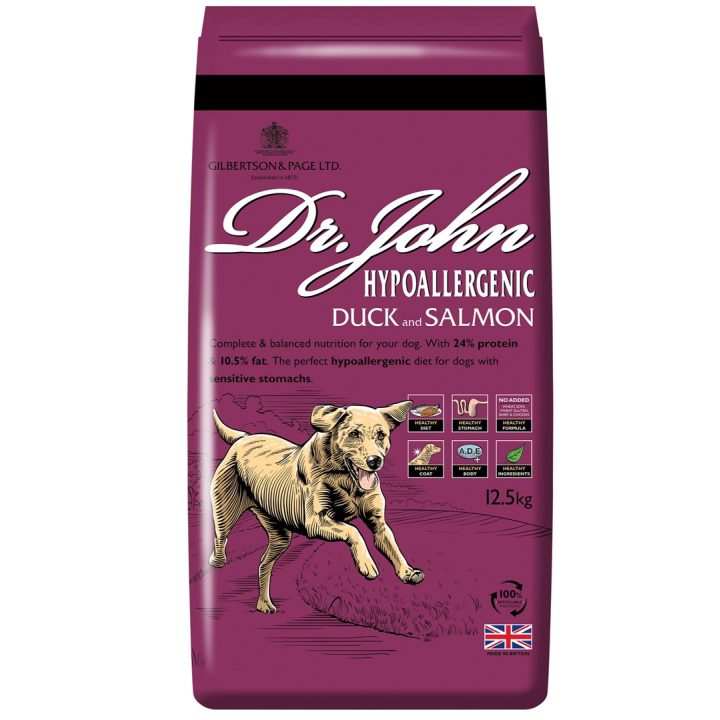 DR JOHN Hypoallergenic Duck with salmon - dry dog food - 12 5kg