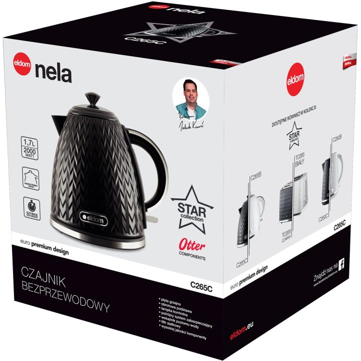 ELDOM NELA kettle 1.7 l capacity 2000 W power black