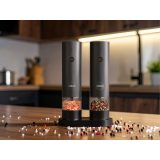 ELDOM ZMP5 BATTERY-POWERED PEPPER AND SALT GRINDER SET WITH STAND BLACK