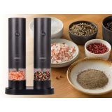 ELDOM ZMP5 BATTERY-POWERED PEPPER AND SALT GRINDER SET WITH STAND BLACK