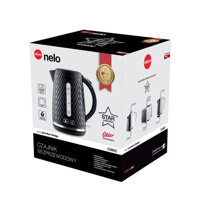 NELO kettle capacity 1.7 l power 2000 W black