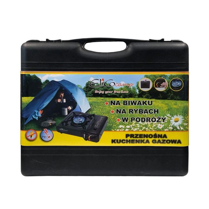 ELICO BDZ-155B Portable camping gas stove for 2.2 kW cartridges piezo ignition.