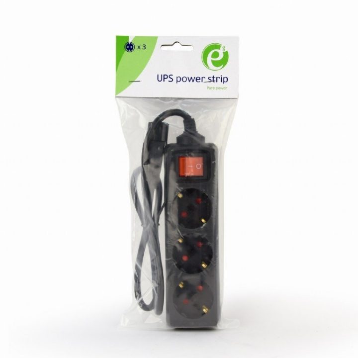 Gembird EG-PSU3-01 power extension 0.6 m 3 AC outlet(s) Indoor Black