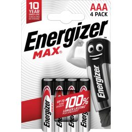 ENERGIZER BATTERIES ALKALINE MAX AAA LR03 4 PIECES ECO PACKAGING