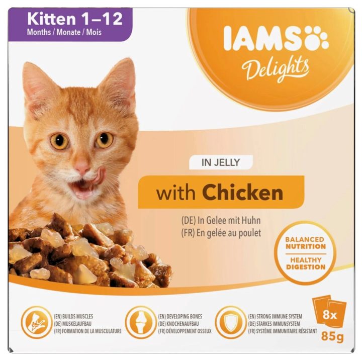 IAMS DELIGHTS Kitten in Jelly box – wet cat food – 8x85g