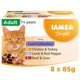 IAMS DELIGHTS Land Collection in Gravy box – wet cat food – 8x85g
