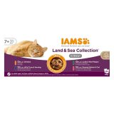 IAMS DELIGHTS Senior Land & Sea Collection in Gravy box – wet cat food – 48x85g
