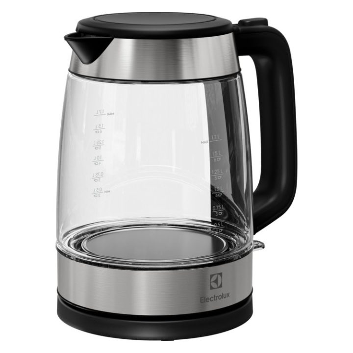 Electrolux E4GK1-4GB electric kettle 1.7 L 2200 W Black Stainless steel Transparent