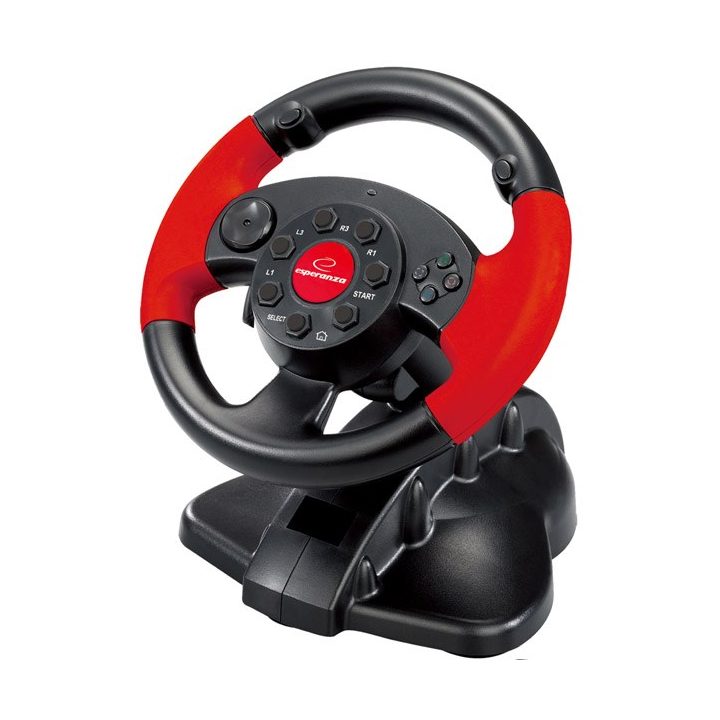 ESPERANZA EG103 Gaming Controller Steering wheel PC Playstation 2 Playstation 3 Digital Black Red