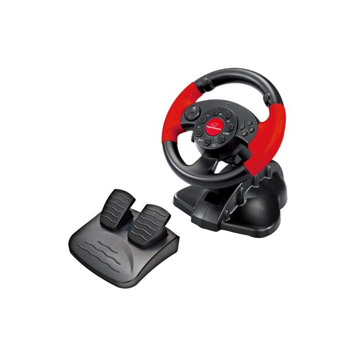 ESPERANZA EG103 Gaming Controller Steering wheel PC Playstation 2 Playstation 3 Digital Black Red