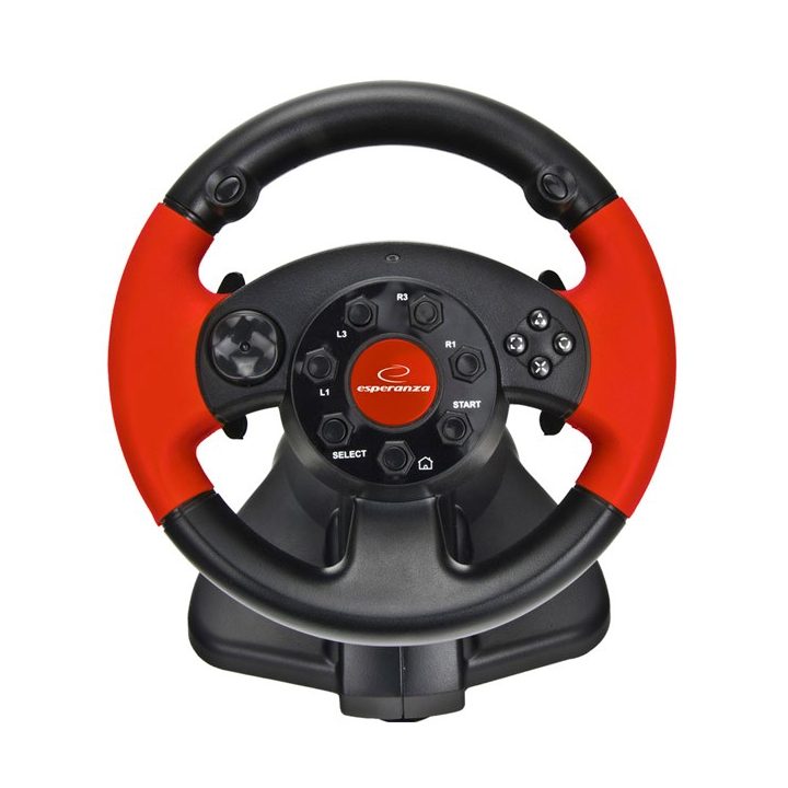 ESPERANZA EG103 Gaming Controller Steering wheel PC Playstation 2 Playstation 3 Digital Black Red