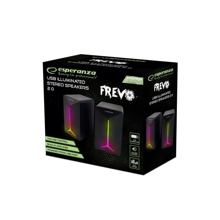ESPERANZA USB SPEAKERS 2.0 LED RAINBOW FREVO EGS105