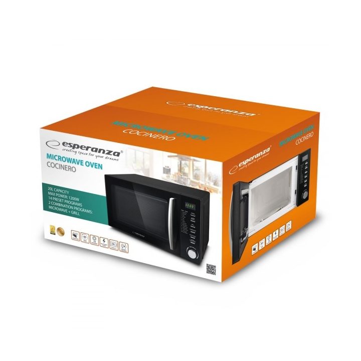 Esperanza COCINERO Black Combination microwave Countertop 20 L 1200 W