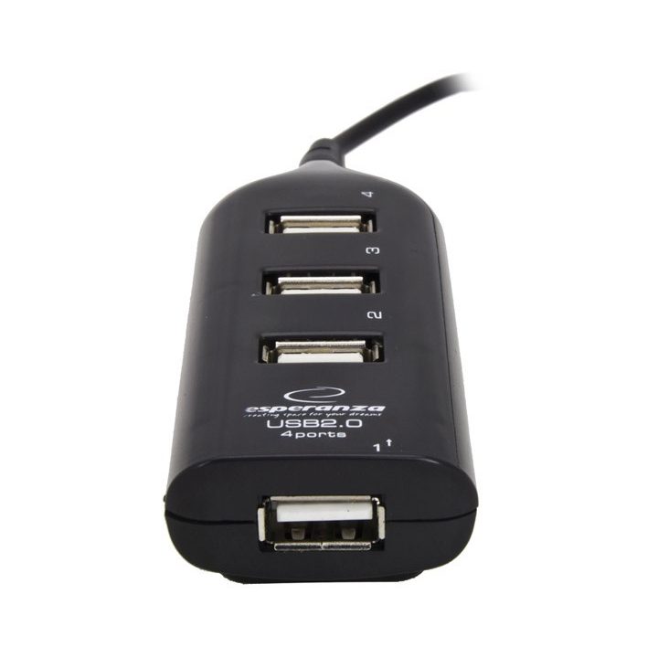 Esperanza EA116 interface hub 480 Mbit/s Black