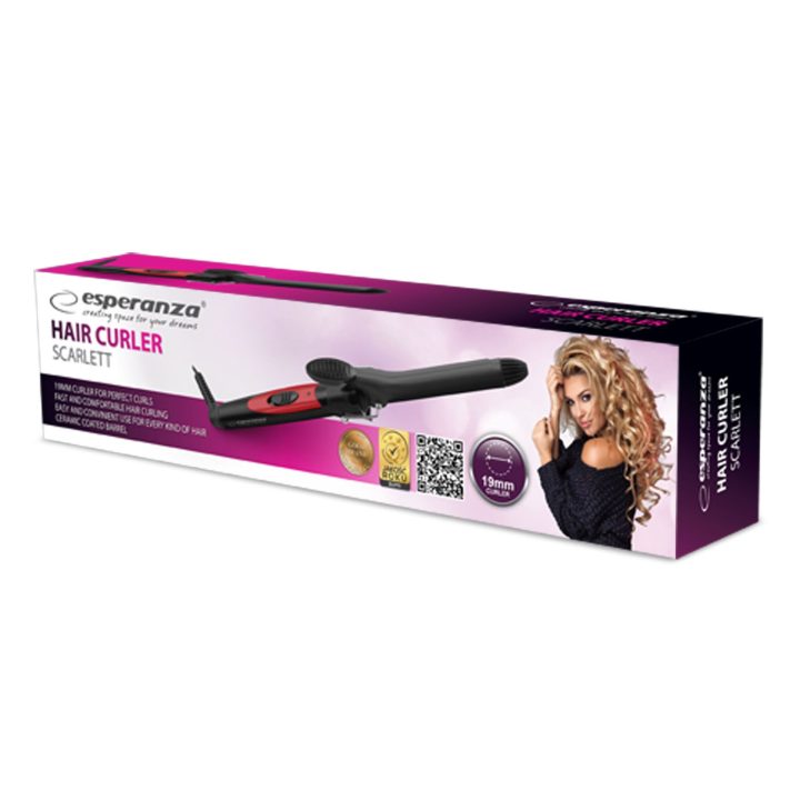 Esperanza EBL004 hair styling tool Curling iron Black 1.7 m 25 W
