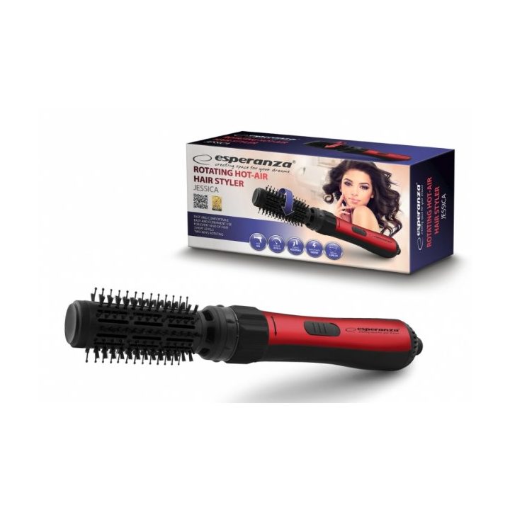 Esperanza EBL008 hair styling tool Hot air brush Black Red 1.8 m 1000 W