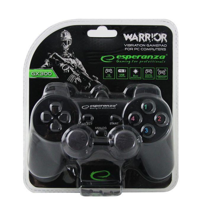 Esperanza EG102 Gaming Controller Black USB 2.0 Gamepad Analogue / Digital PC Playstation 3