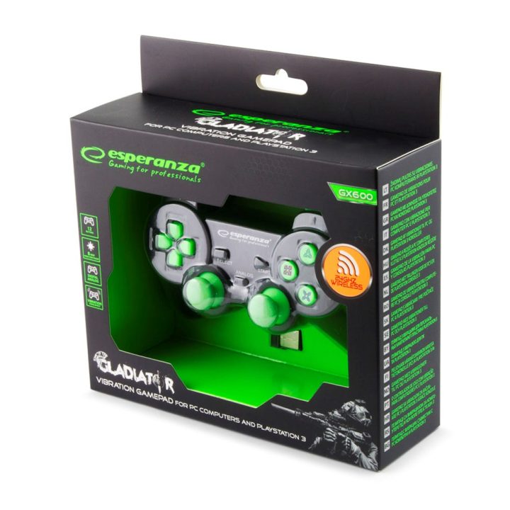 Esperanza EGG108G Gaming Controller Gamepad PC Playstation 3 Analogue / Digital USB 2.0 Black Green