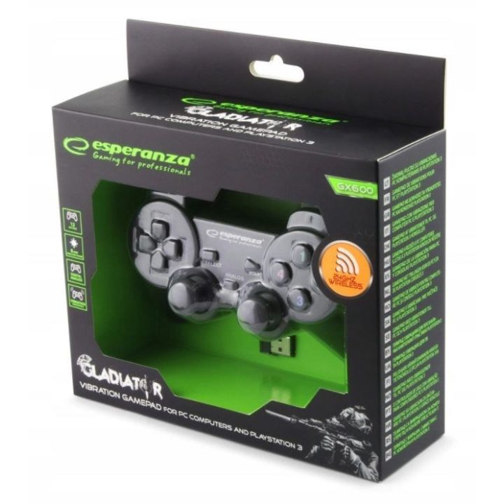 Esperanza EGG108K Gaming Controller Black USB 2.0 Gamepad Analogue / Digital PC Playstation 3