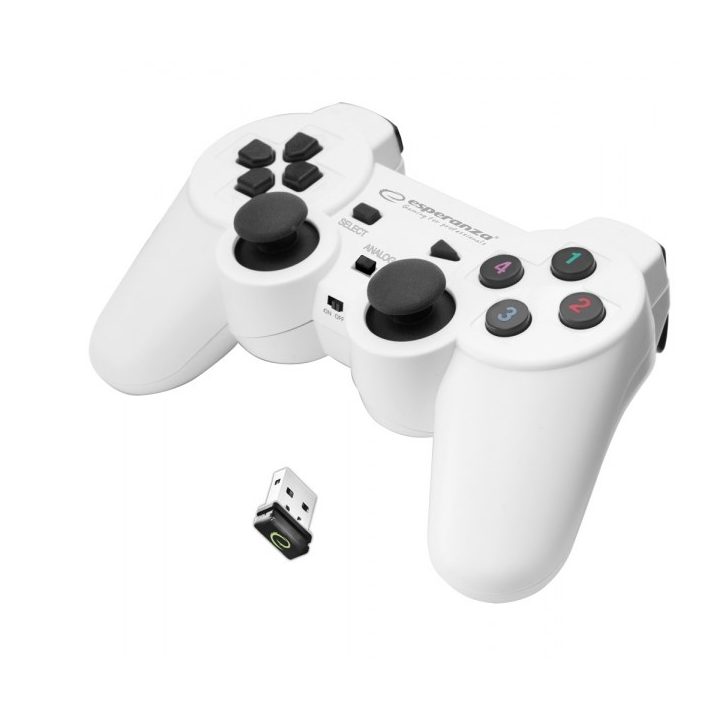 Esperanza EGG108W Gaming Controller Black White RF Gamepad Analogue / Digital PC Playstation 3