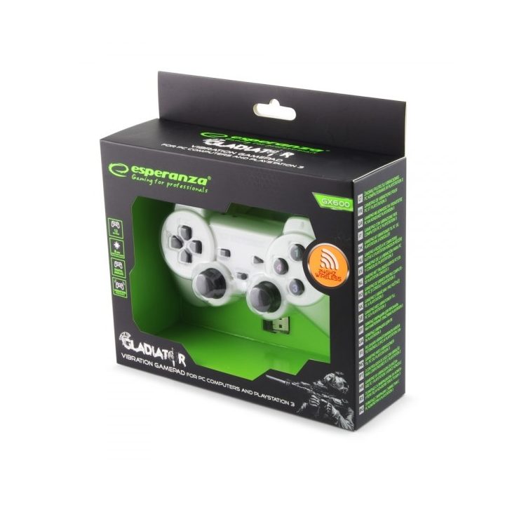 Esperanza EGG108W Gaming Controller Black White RF Gamepad Analogue / Digital PC Playstation 3