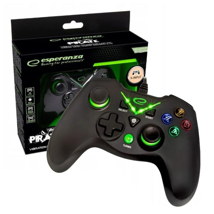 Esperanza EGG114K Gaming Controller Black USB 2.0 Gamepad Analogue / Digital PC Xbox One Xbox Series S Xbox Series X