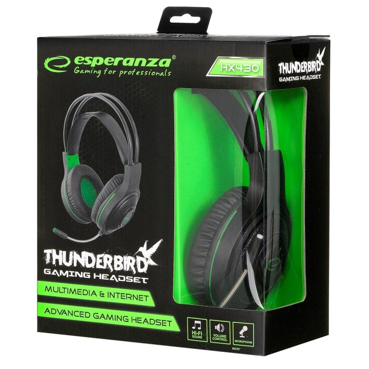 Esperanza EGH430 Headphones with microphone Headband Black Green
