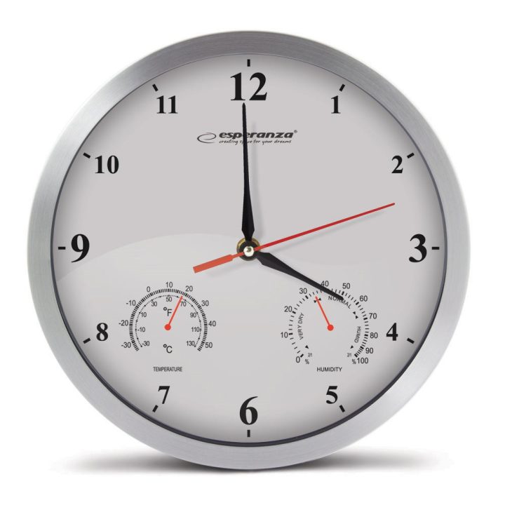 Esperanza EHC008W Mechanical Wall Clock Round White