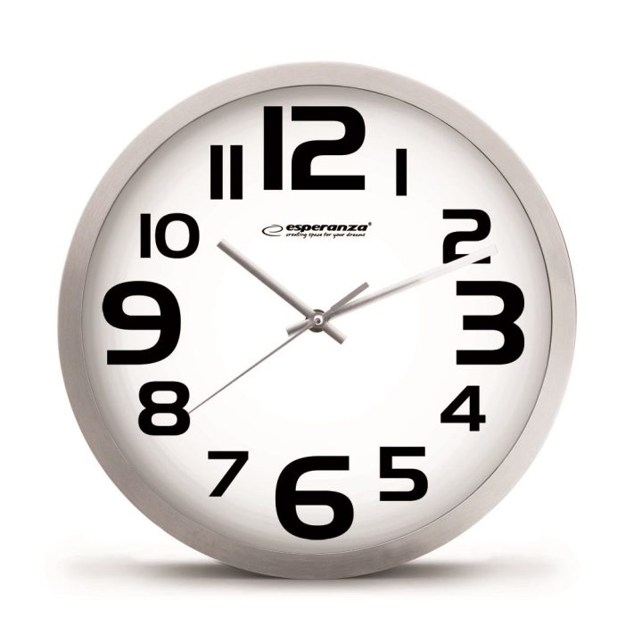 Esperanza EHC013W Wall Clock - Zurich - Black Quartz clock Oval Black White