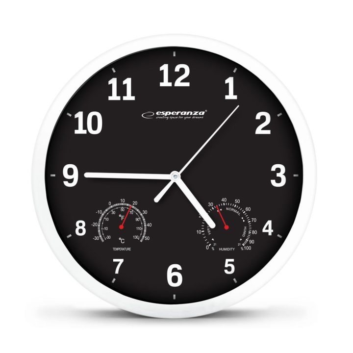 Esperanza EHC016K Mechanical wall clock Round Black