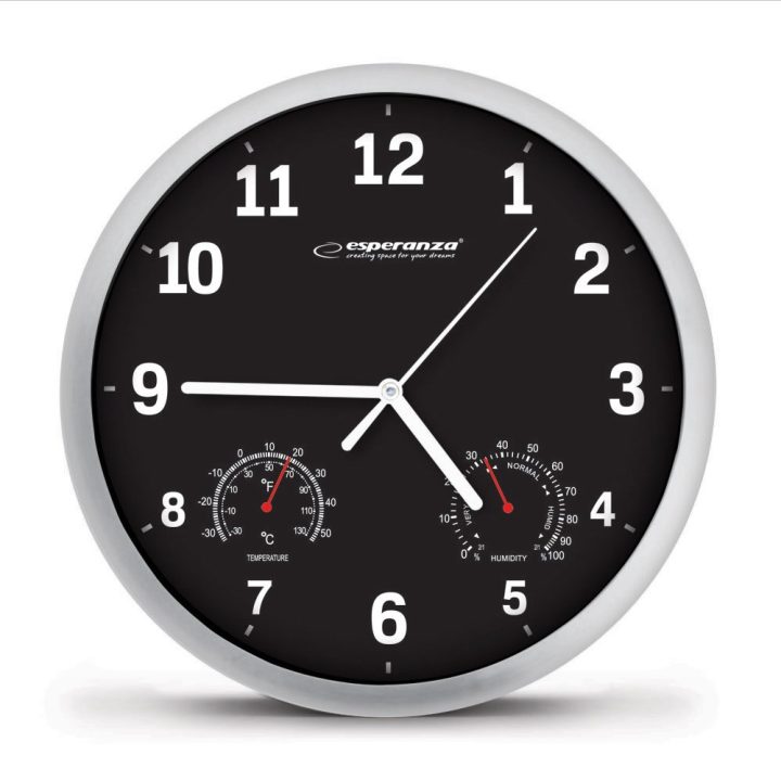 Esperanza EHC016K Mechanical wall clock Round Black
