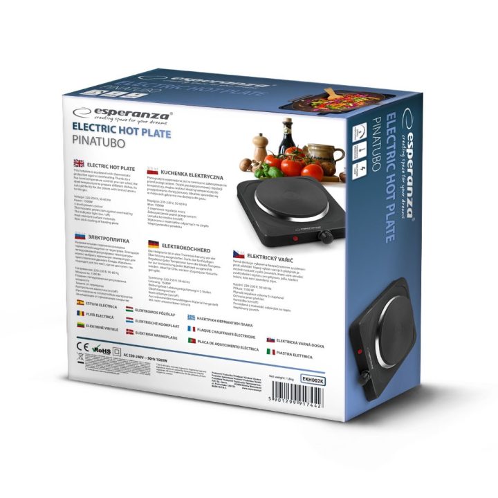 Esperanza EKH002K hob Black Sealed plate 1 zone(s)
