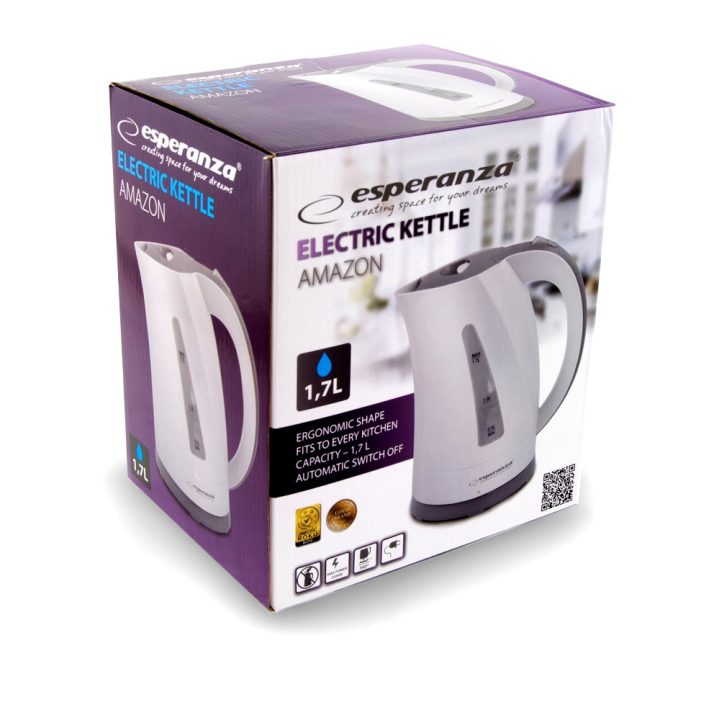 Esperanza EKK022 electric kettle 1.7 L 2200 W Grey White
