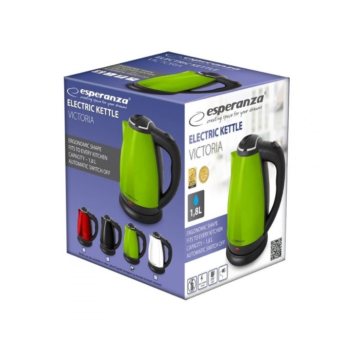 Esperanza EKK113G electric kettle 1.8 L 1800 W Black Green