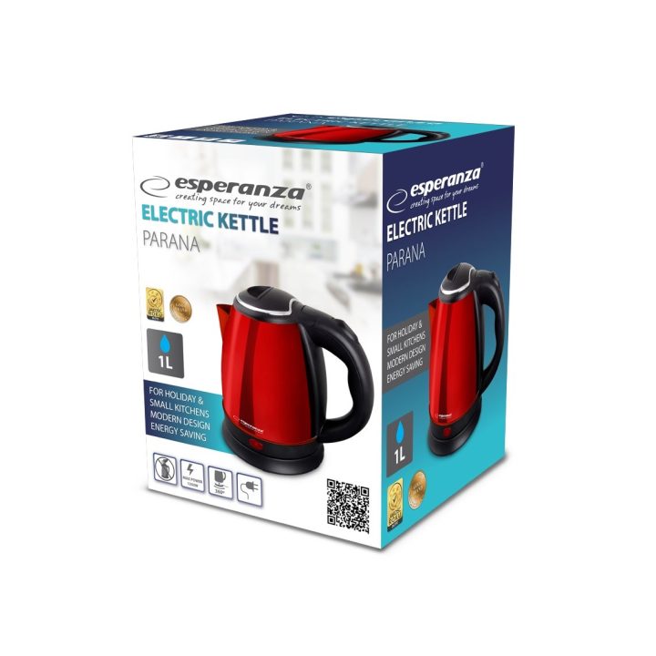 Esperanza EKK128R electric kettle Parana 1 L Black Red 1350 W