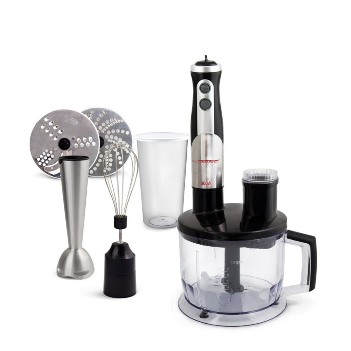 Esperanza EKM004 blender 0.6 L Immersion blender Black Silver Transparent 800 W