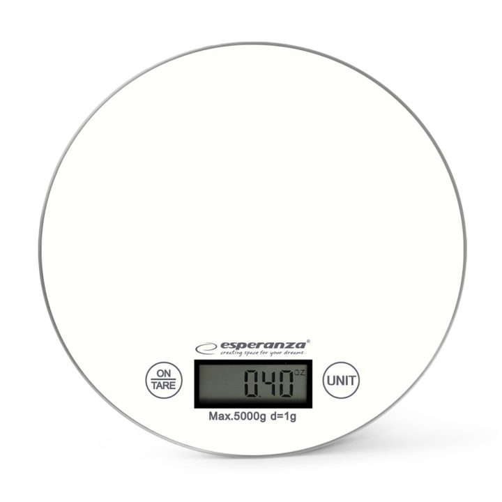 Esperanza EKS003W Electronic Kitchen Scale White Round