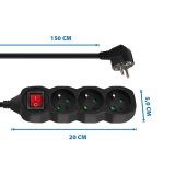 Esperanza ELK210K power extension 1.5 m 3 AC outlet(s) Indoor Black