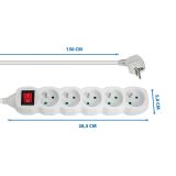 Esperanza ELK214W power extension 1.5 m 5 AC outlet(s) Indoor White