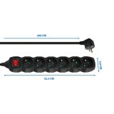 Esperanza ELK218K Power strip 6GN/3M Black