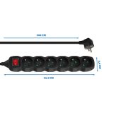 Esperanza ELK219K Power strip 6GN/5M Black